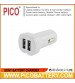 Dual USB Car Charger for SmartPhones, Tablets, Cameras, Game Consoles, MP3/4/5 Players, and More Devices BY PICO